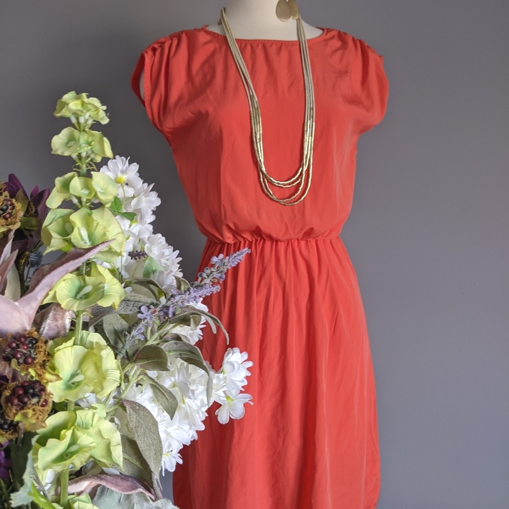 Coral (Pink / Orange) Massimo Dress with Zip Back